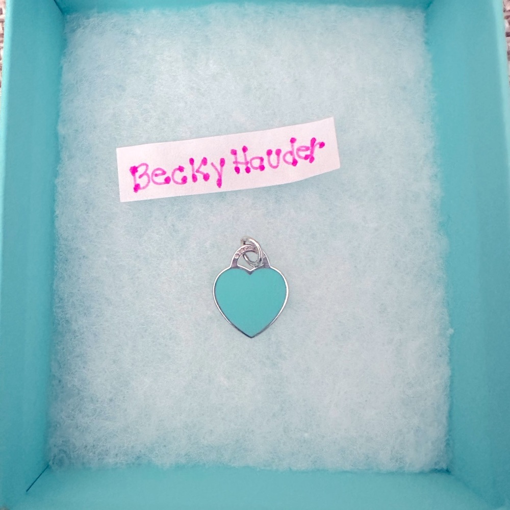 Tiffany & Co Teal enamel heart charm